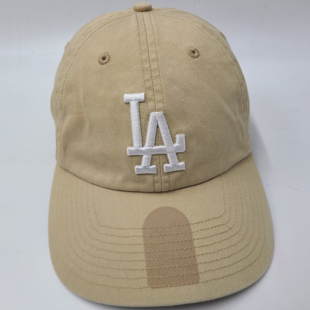 Los Angeles Dodgers Hat Strapback 47 Brand Clean Up Beige MLB Distressed Men